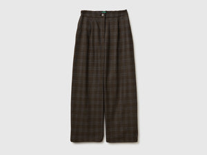 Pantaloni a quadri in misto viscosa