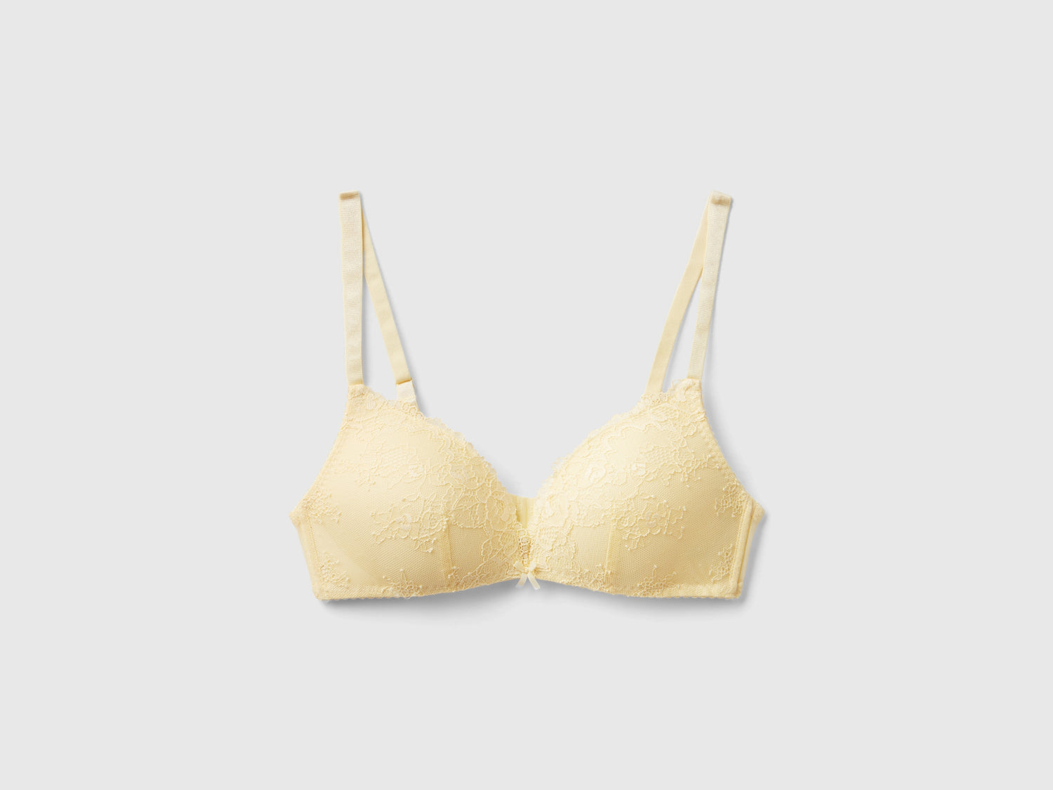 Reggiseno a triangolo con coppe in pizzo da donna giallo | Benetton Outlet