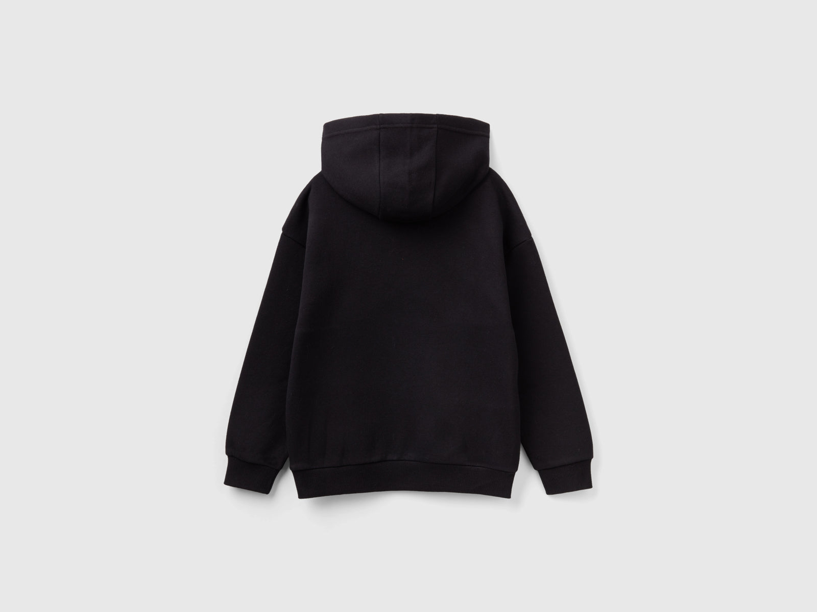 Felpa con logo in tessuto riciclato da bambino nero 2 | Benetton Outlet