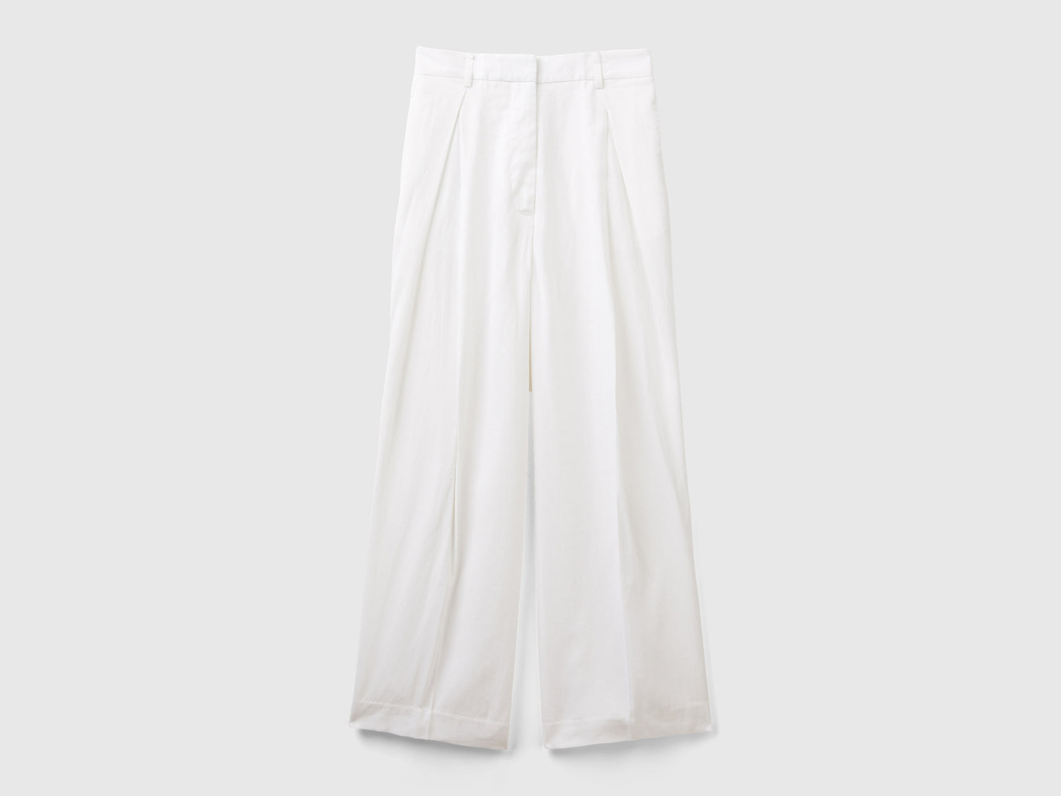 Pantaloni in misto viscosa sostenibile da donna bianco | Benetton Outlet