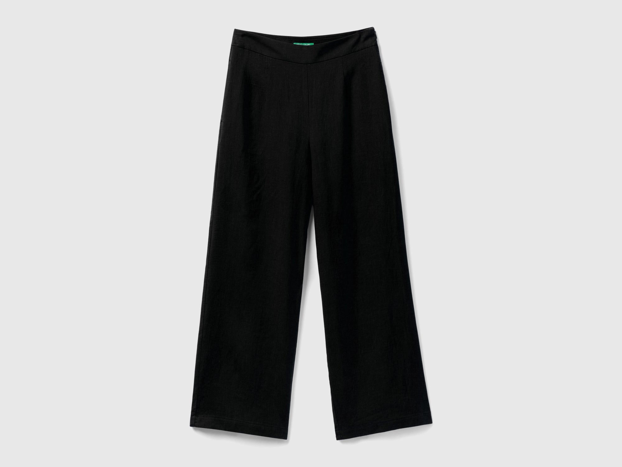 Pantaloni cropped in misto viscosa sostenibile da donna nero Benetton Outlet