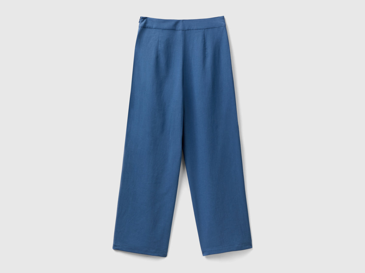 Pantaloni cropped in misto viscosa sostenibile