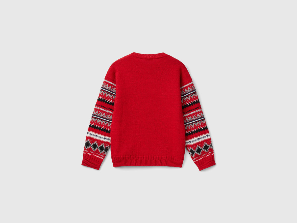 Maglia jacquard in misto lana