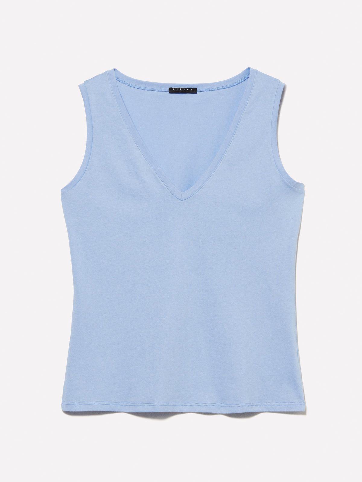 Canotta azzurra con scollo a V