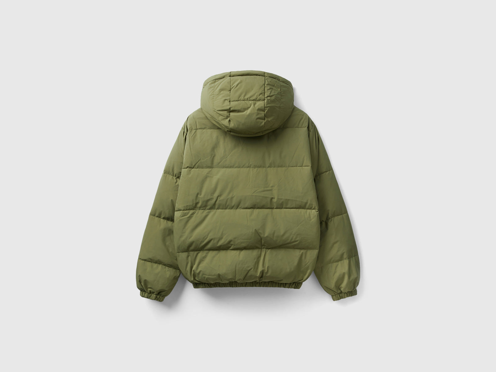 Piumino con cappuccio staccabile da uomo verde militare 2 | Benetton Outlet