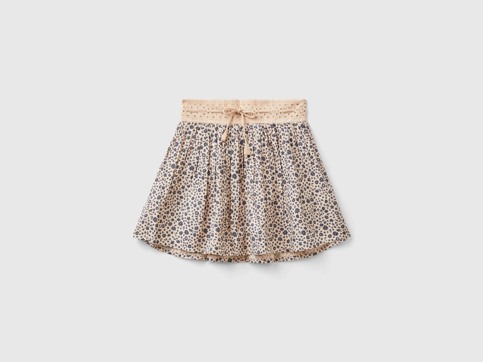 Gonna con stampa fiori da bambina rosa tenue | Benetton Outlet