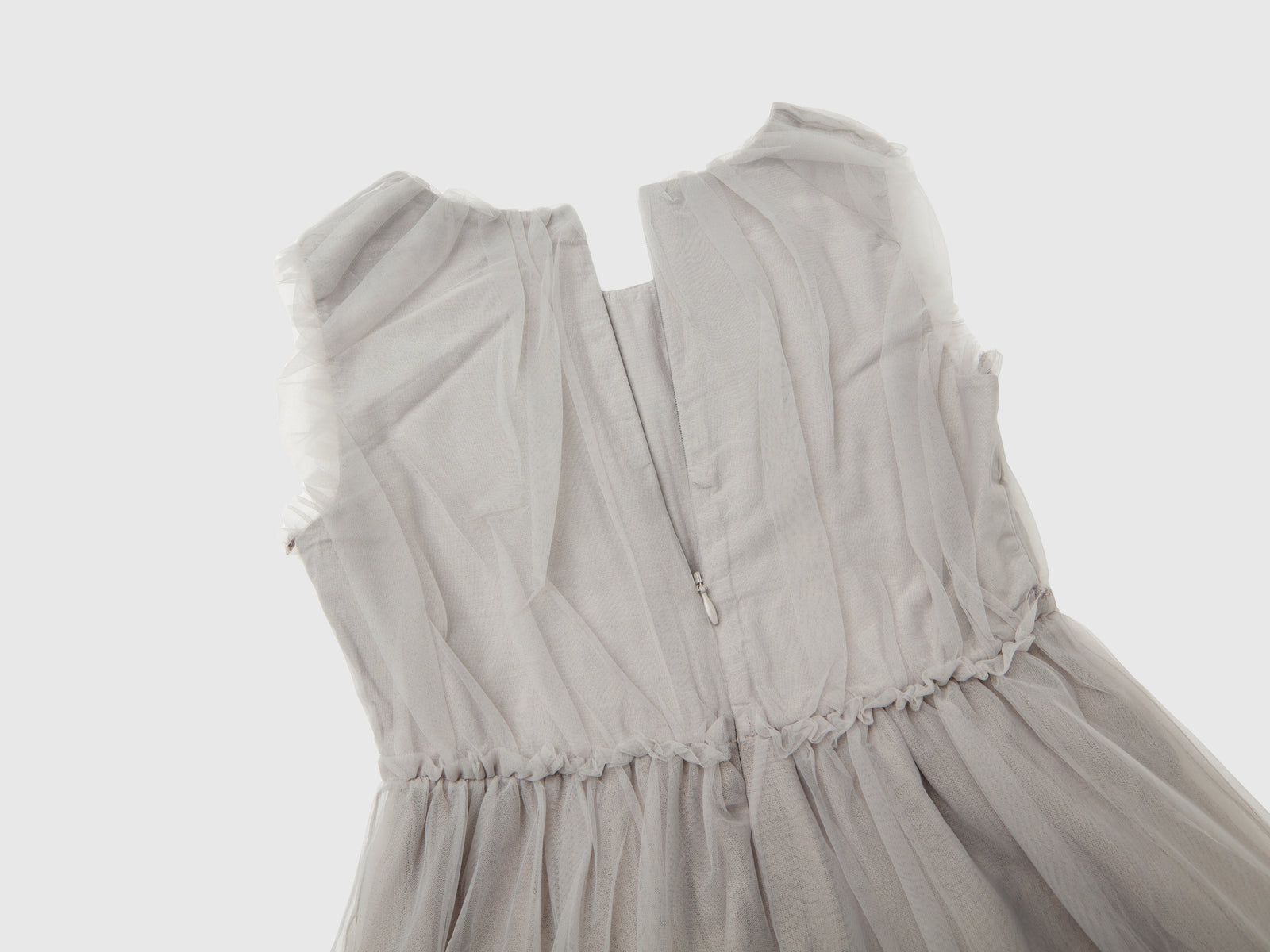 Vestito corto in tulle da bambina grigio 2 | Benetton Outlet