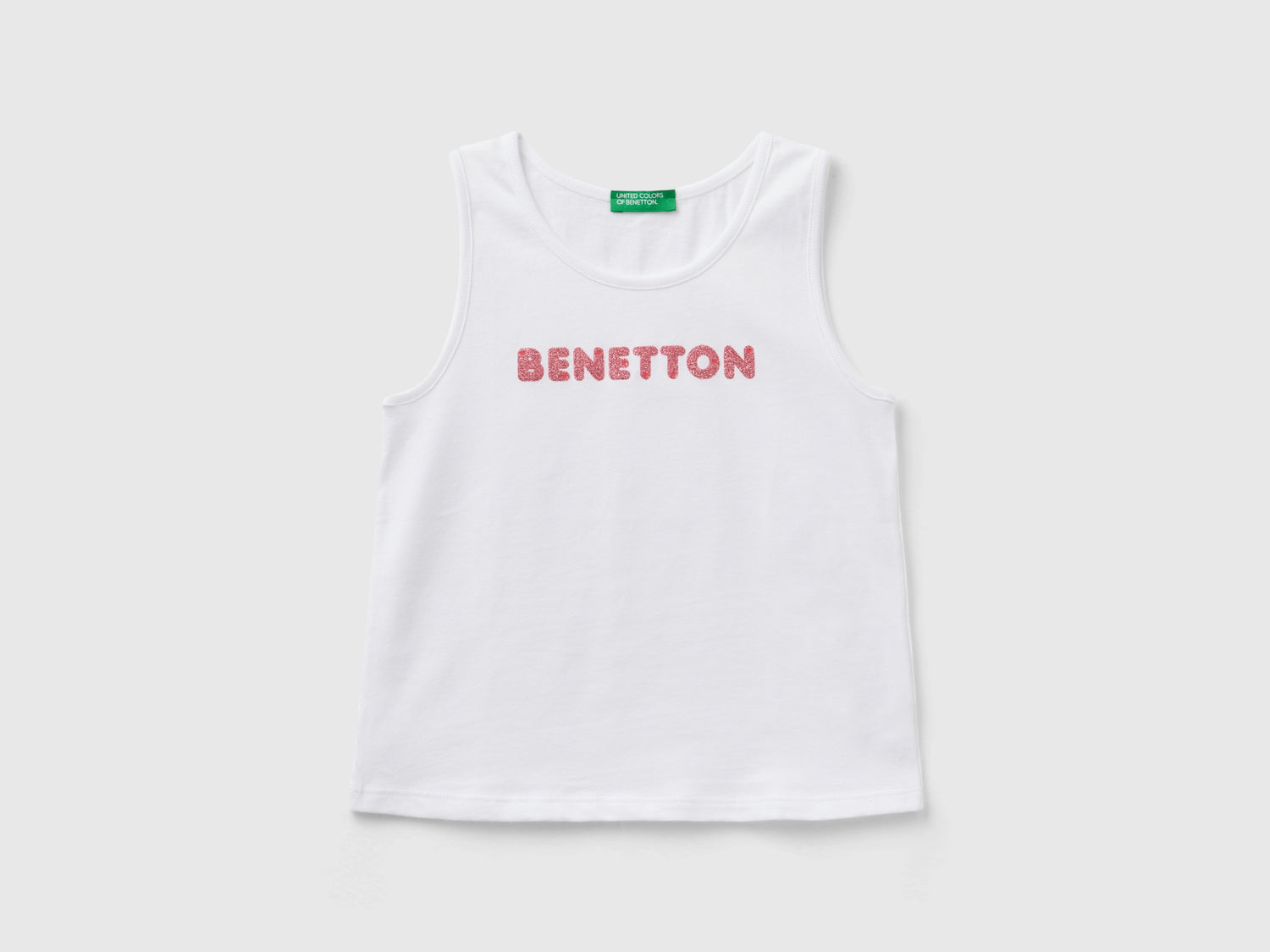 Canotta con logo in cotone bio da bimba bianco | Benetton Outlet