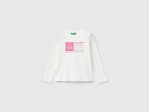 T-shirt con stampa glitter in cotone bio