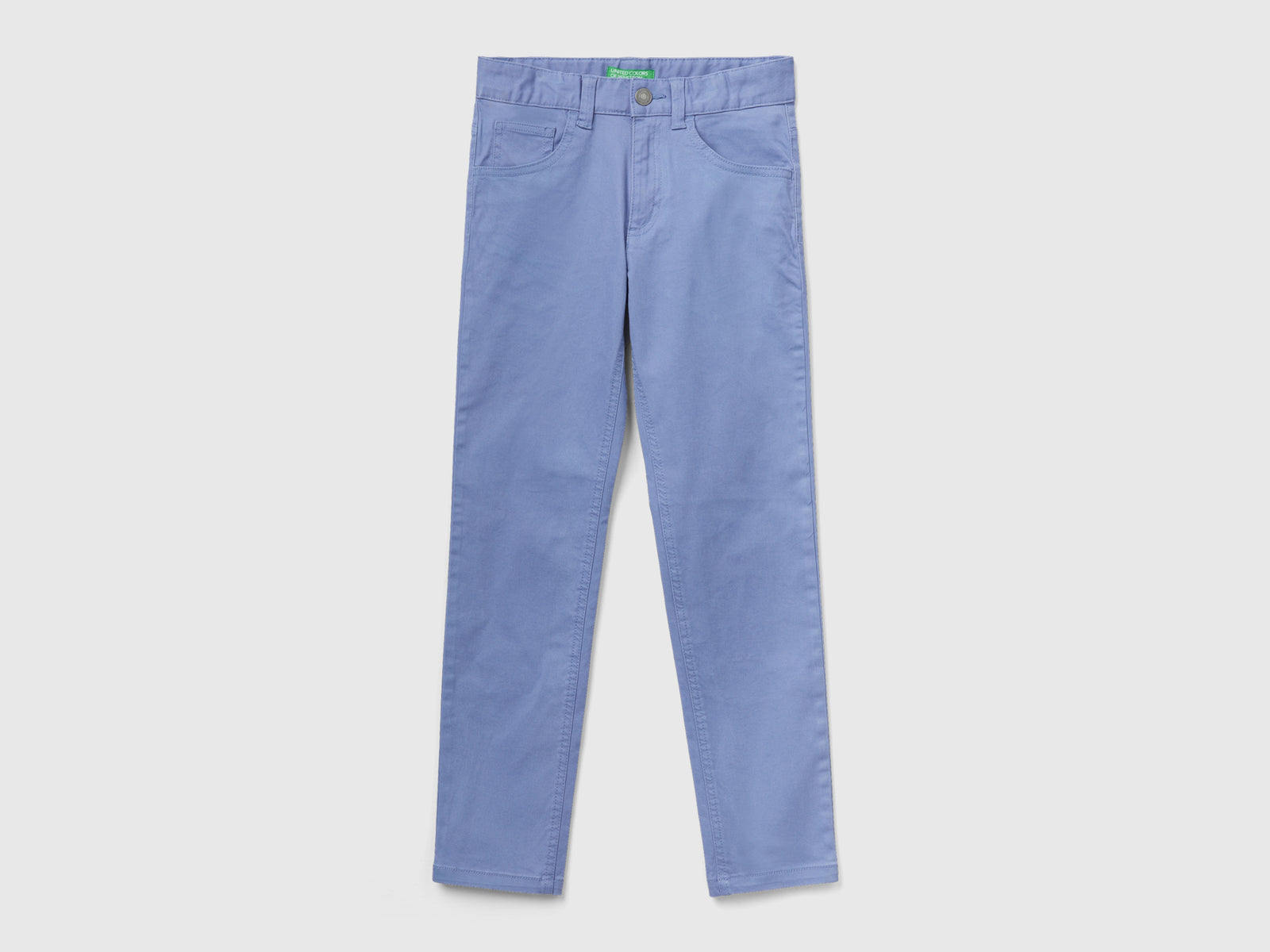 Pantaloni slim fit cinque tasche da bambino azzurro | Benetton Outlet