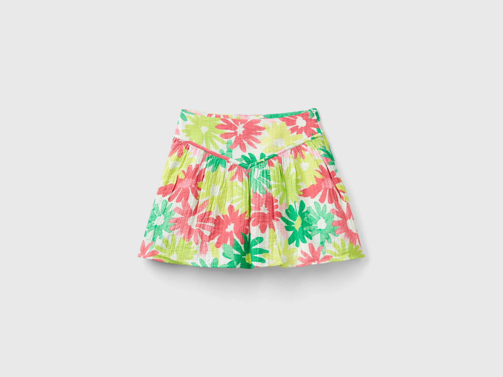 Gonna fluida a fiori da bambina multi-color | Benetton Outlet