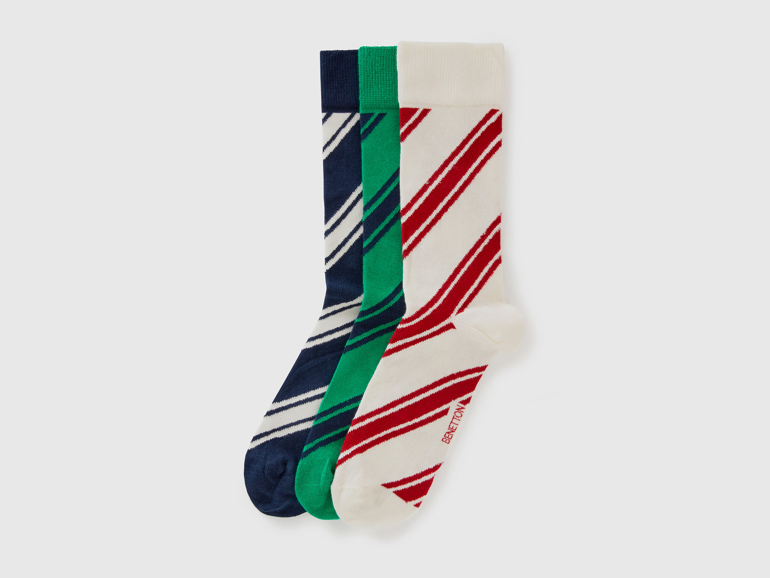 Calzini lunghi a righe regimental da uomo multi-color | Benetton Outlet