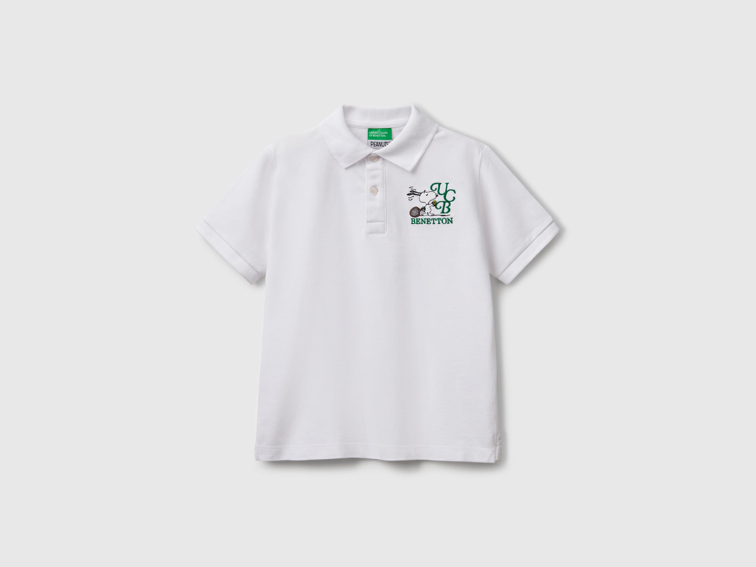 Polo con ricamo Snoopy ©Peanuts da bambino bianco | Benetton Outlet