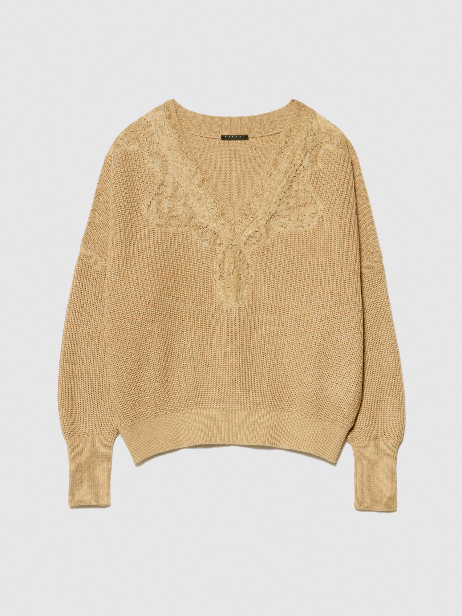 Maglia con pizzo da donna beige | Sisley Outlet