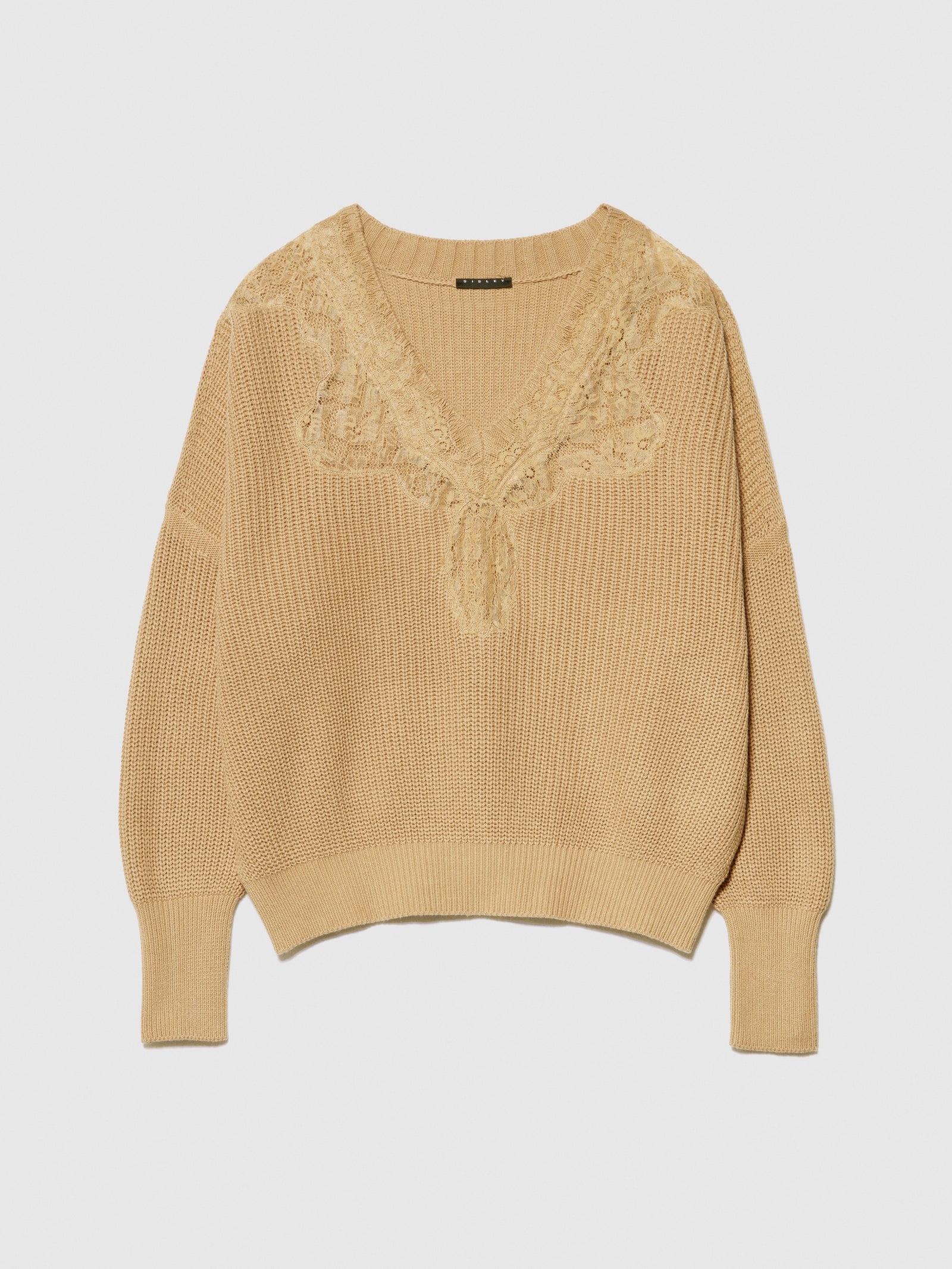 Maglia con pizzo da donna beige | Sisley Outlet