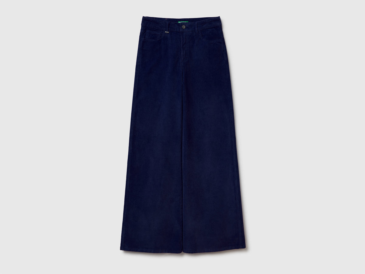 Pantaloni wide fit in velluto