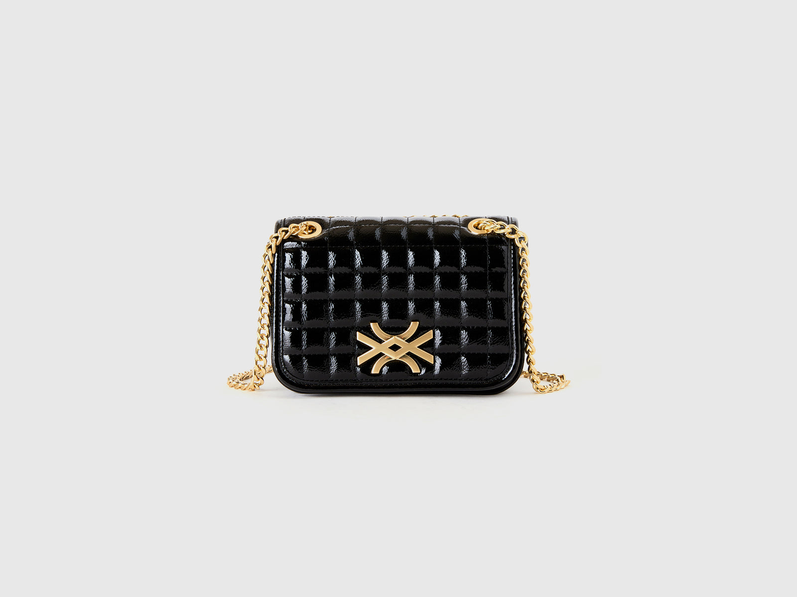 Borsa piccola lucida da donna nero | Benetton Outlet
