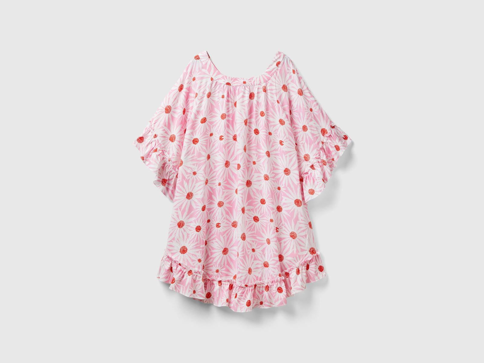 Kaftano con stampa floreale da donna rosa 2 | Benetton Outlet
