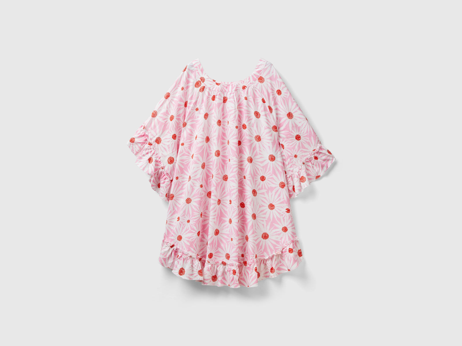 Kaftano con stampa floreale da donna rosa | Benetton Outlet