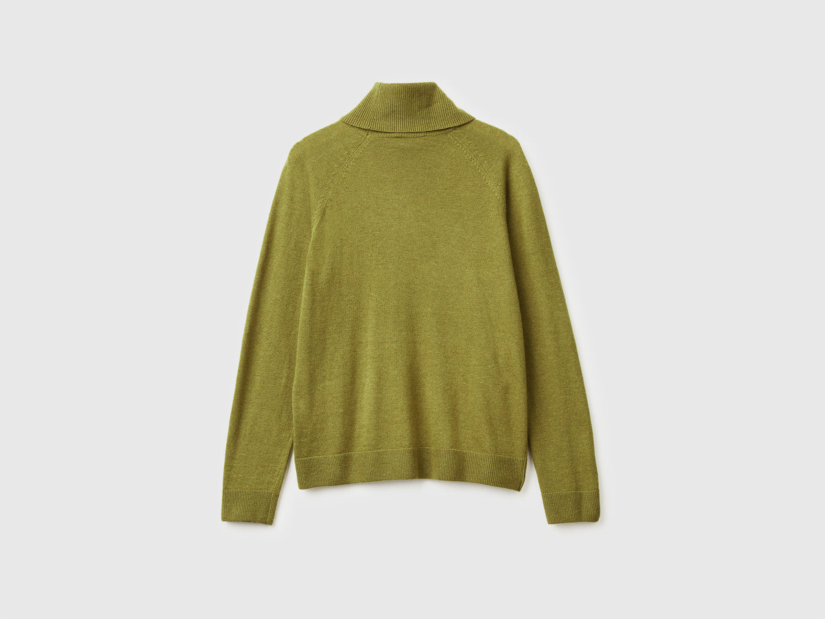 Maglione dolcevita in misto lana e cashmere