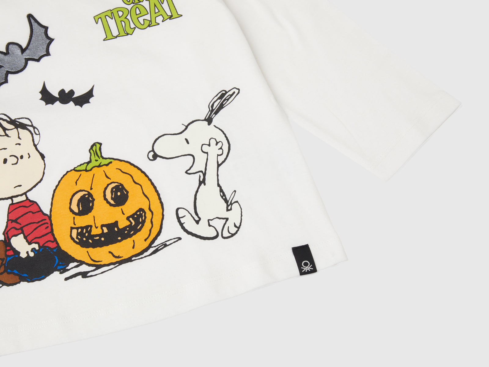 T-shirt ©Peanuts con stampa e ricamo da bimbo bianco panna 3 | Benetton Outlet