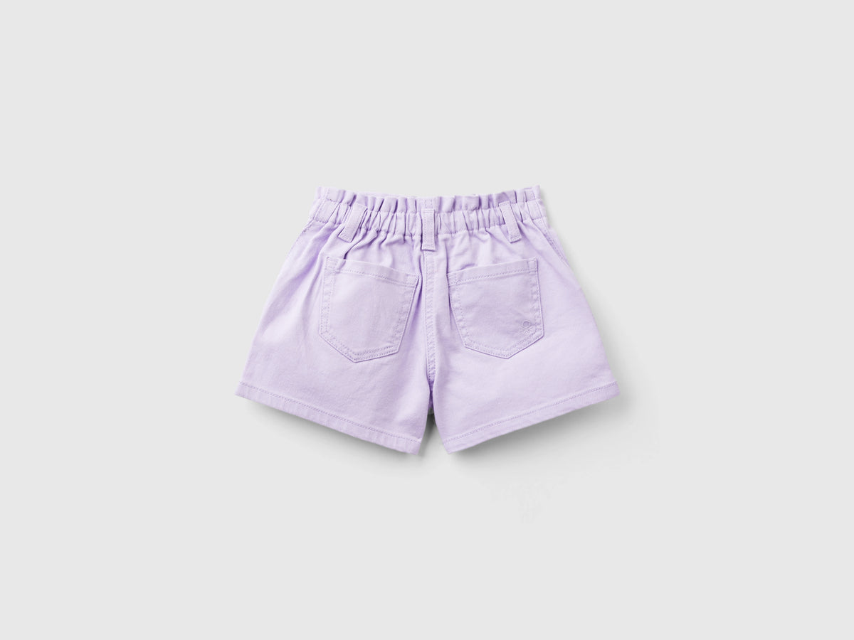 Shorts paperbag in cotone stretch