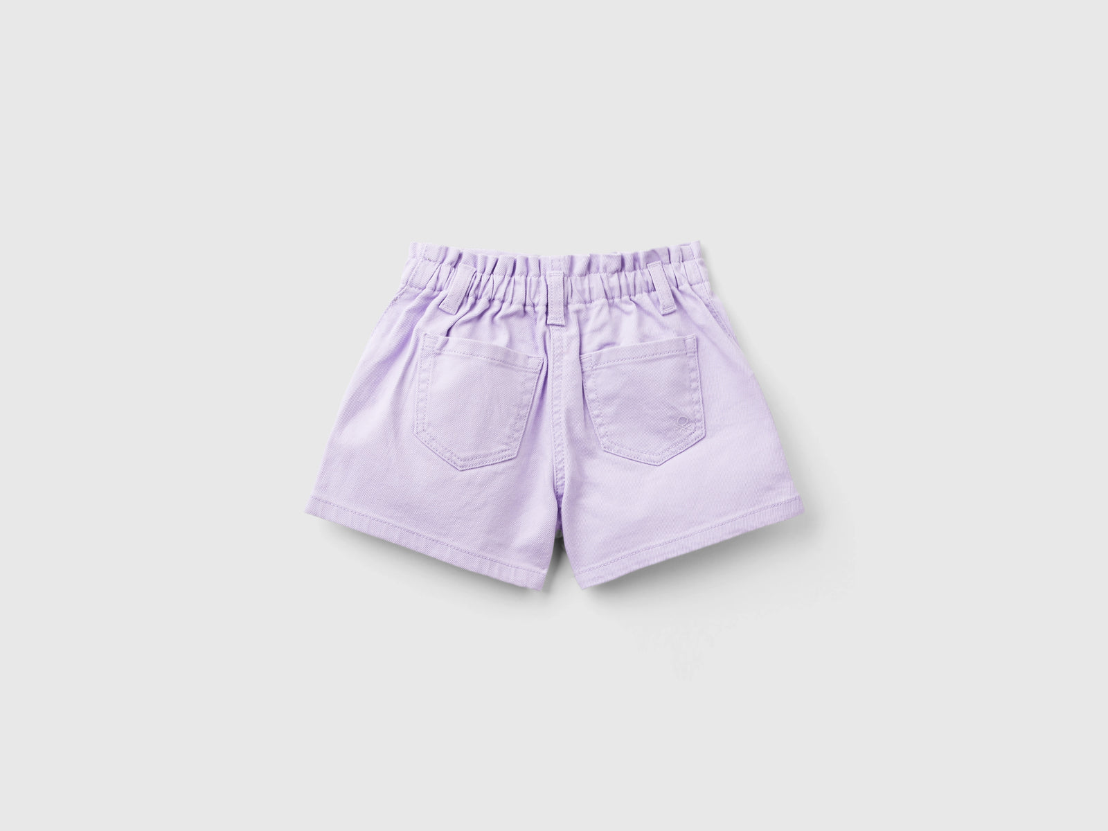 Shorts paperbag in cotone stretch da bimba lilla 2 | Benetton Outlet