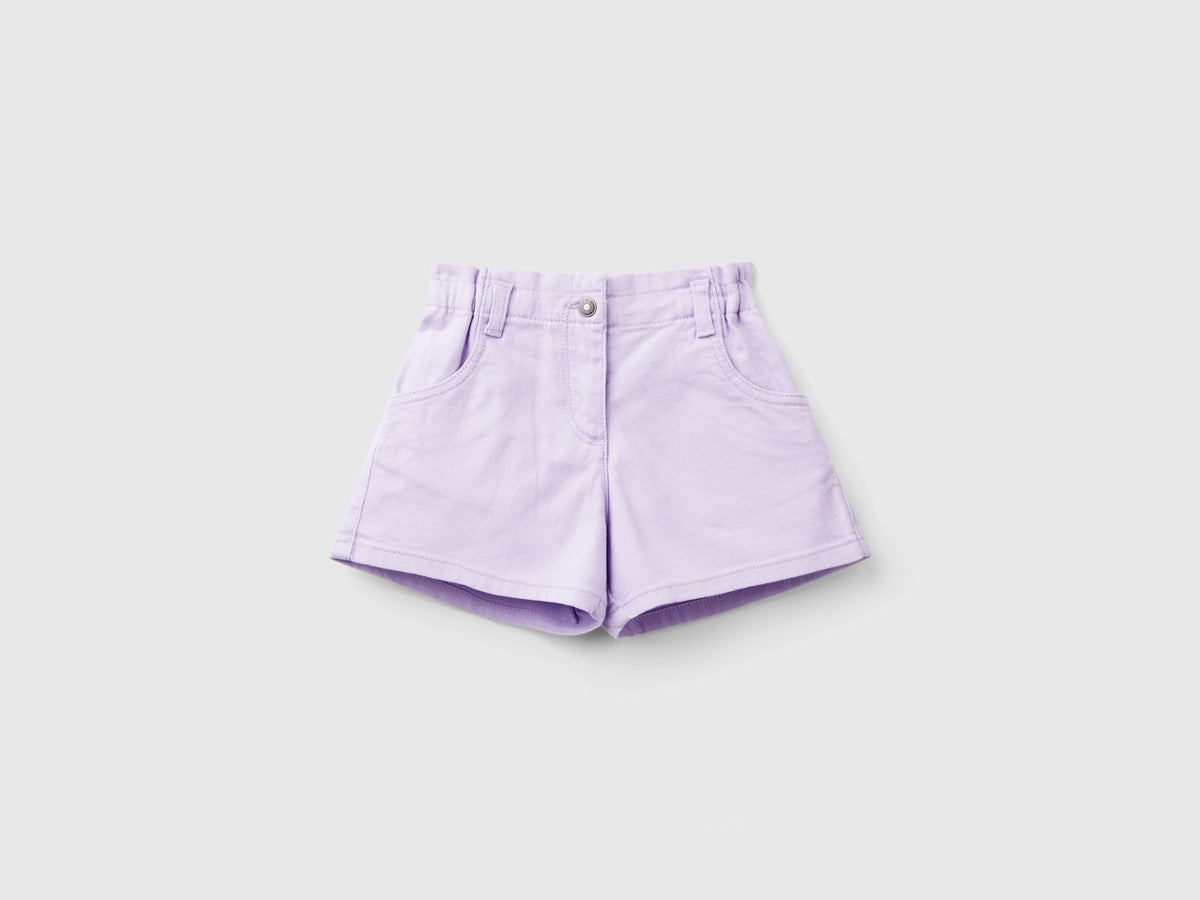 Shorts paperbag in cotone stretch