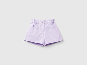 Shorts paperbag in cotone stretch
