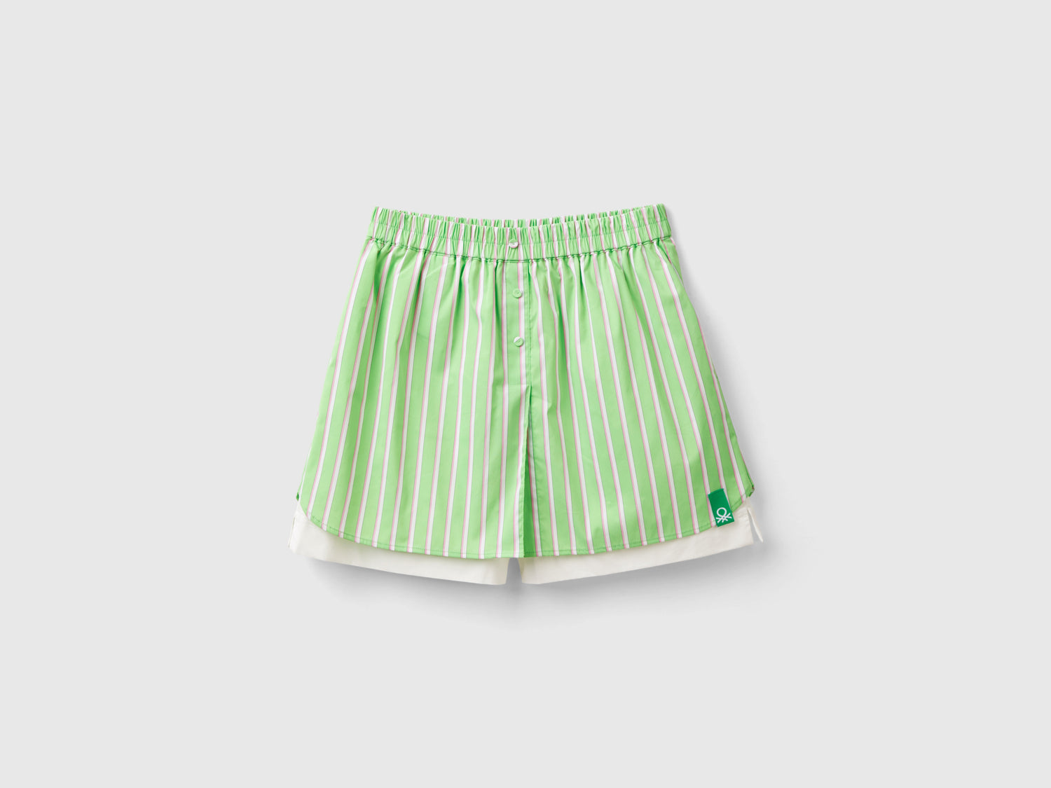 Shorts boxer a righe da donna verde | Benetton Outlet