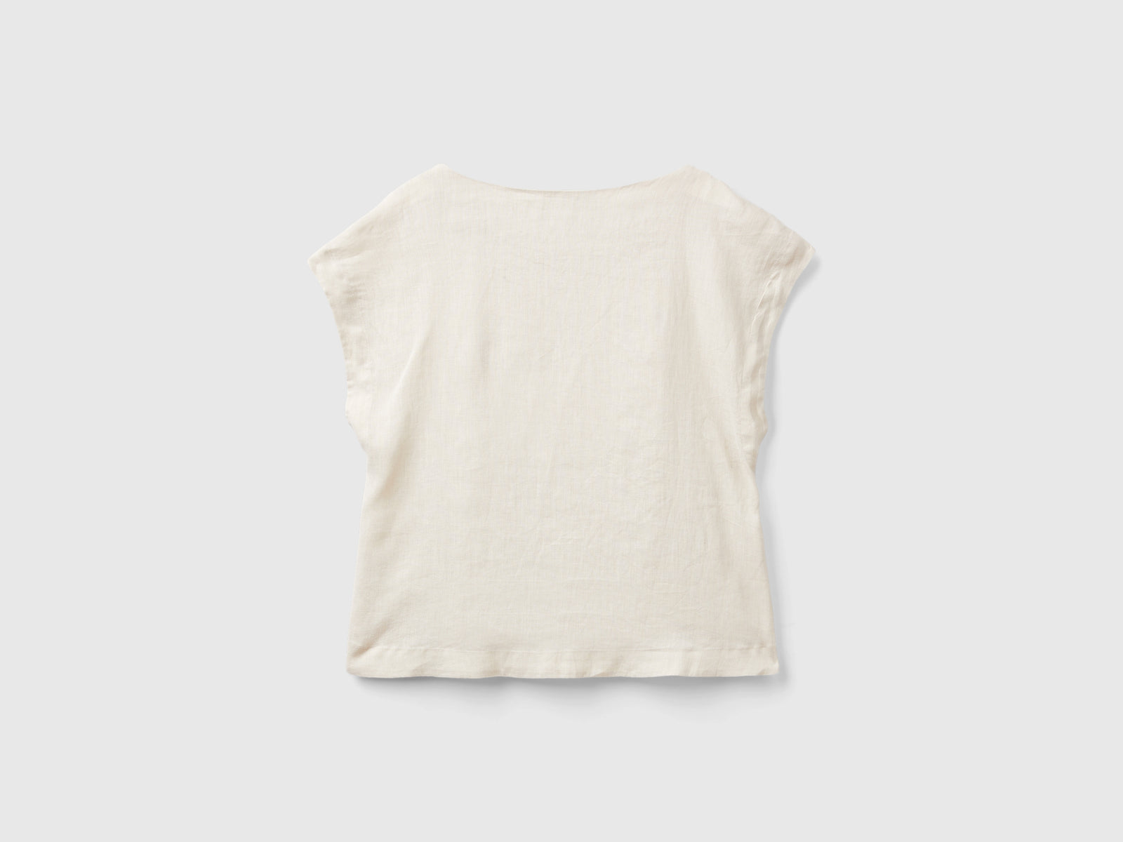 Blusa scollo quadrato in puro lino da donna beige 2 | Benetton Outlet