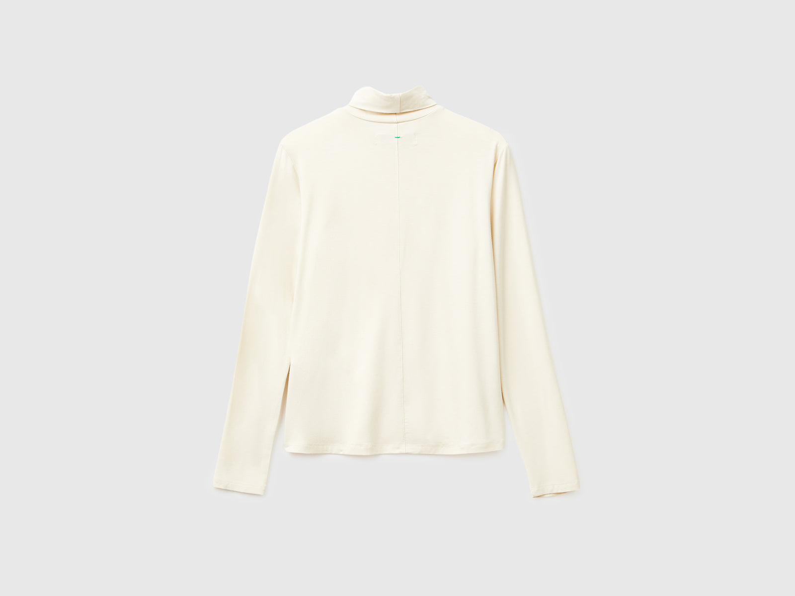 T-shirt dolcevita in viscosa stretch da donna bianco panna 2 | Benetton Outlet