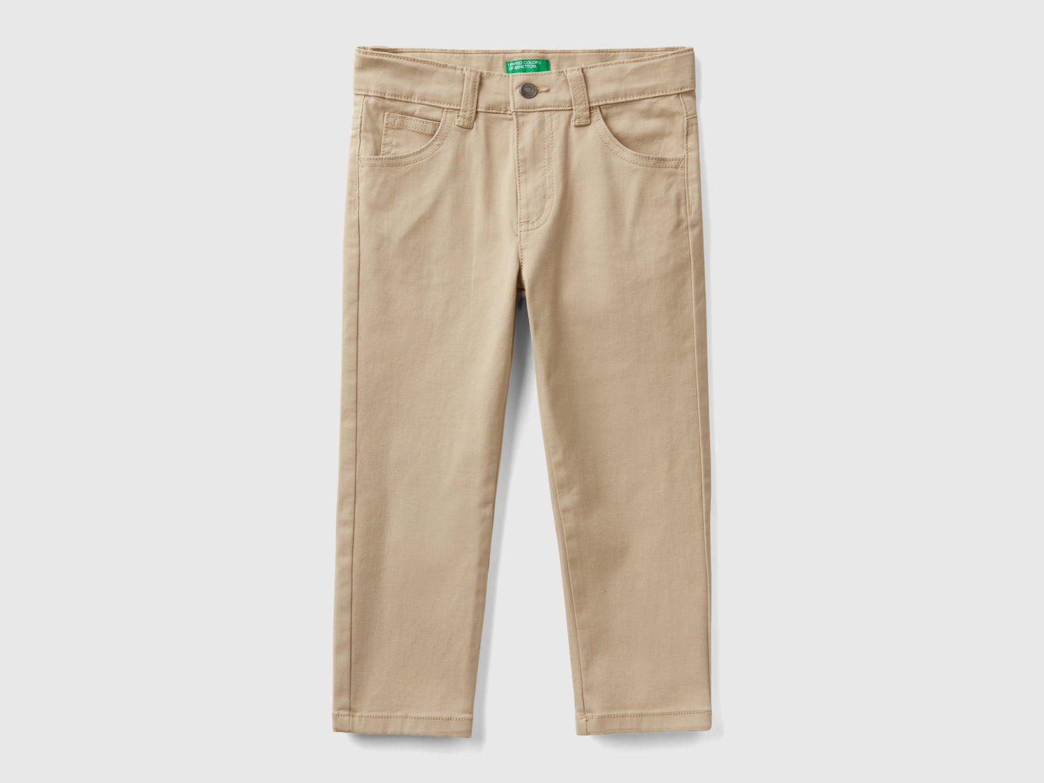 Pantaloni stretch cinque tasche da bimbo beige | Benetton Outlet