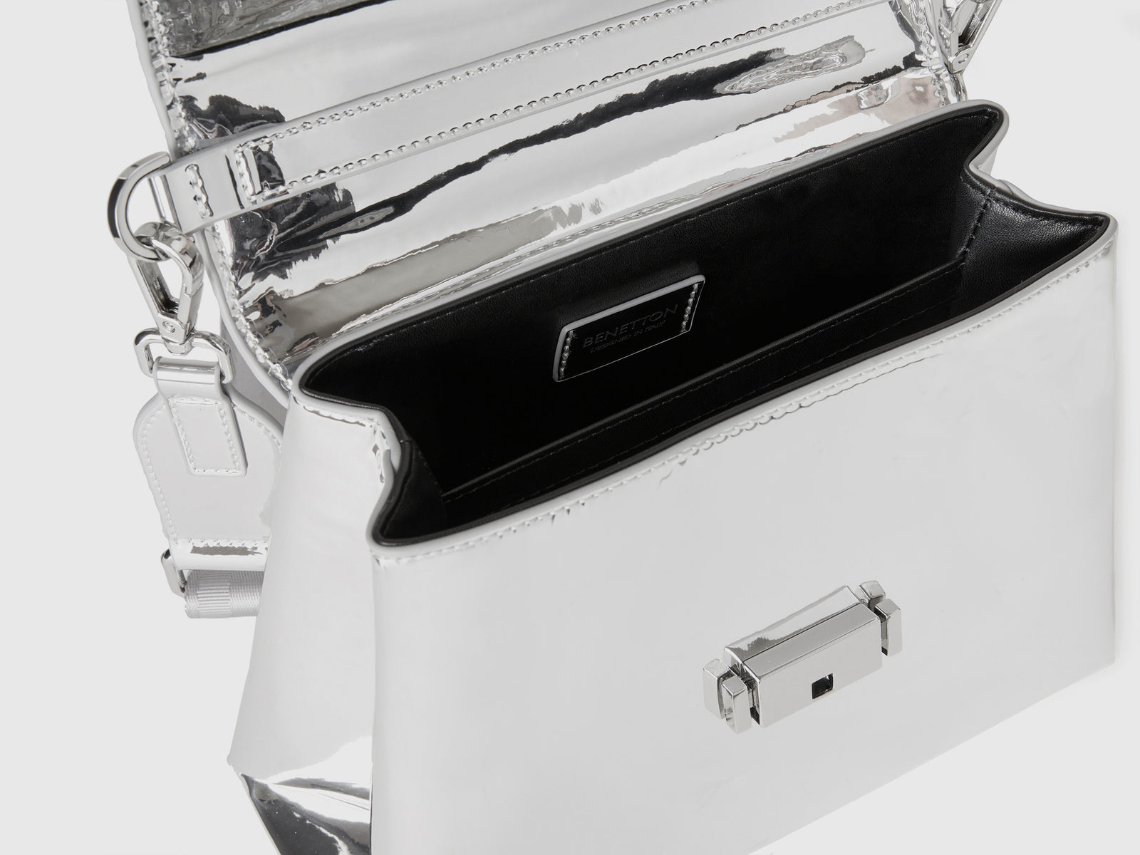 Borsa lucido da donna argento 3 | Benetton Outlet