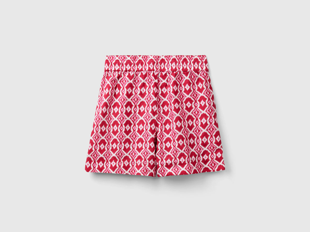 Shorts in lino stampato