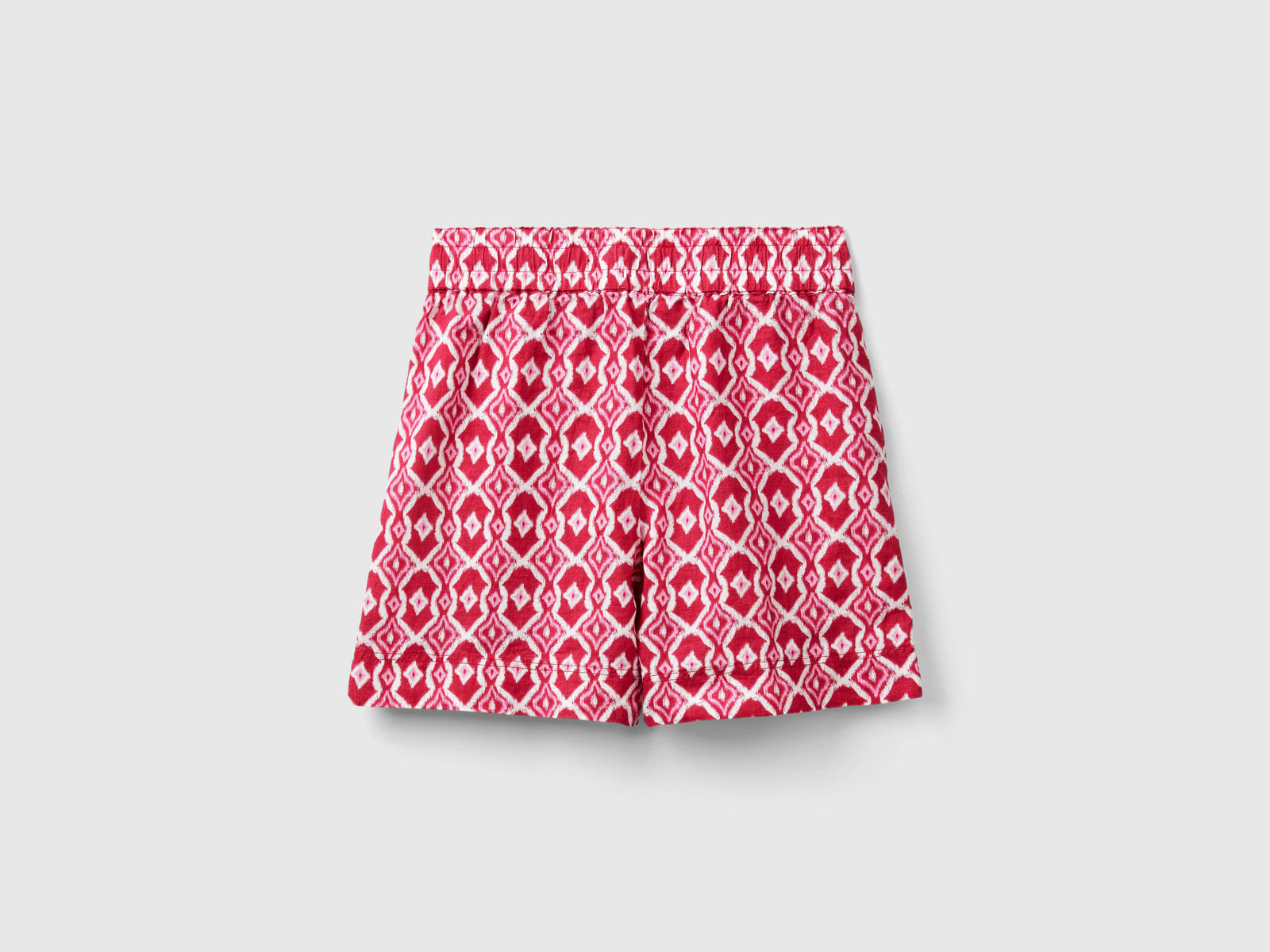 Shorts in lino stampato da donna ciclamino 2 | Benetton Outlet