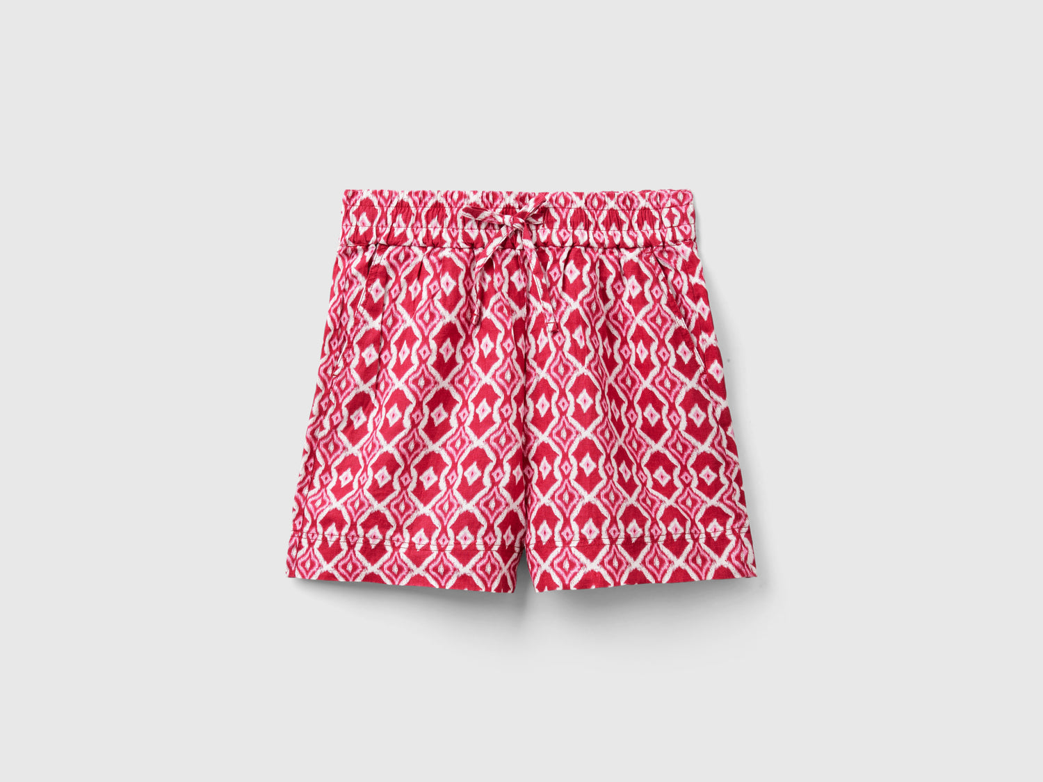 Shorts in lino stampato da donna ciclamino | Benetton Outlet
