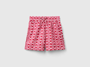 Shorts in lino stampato