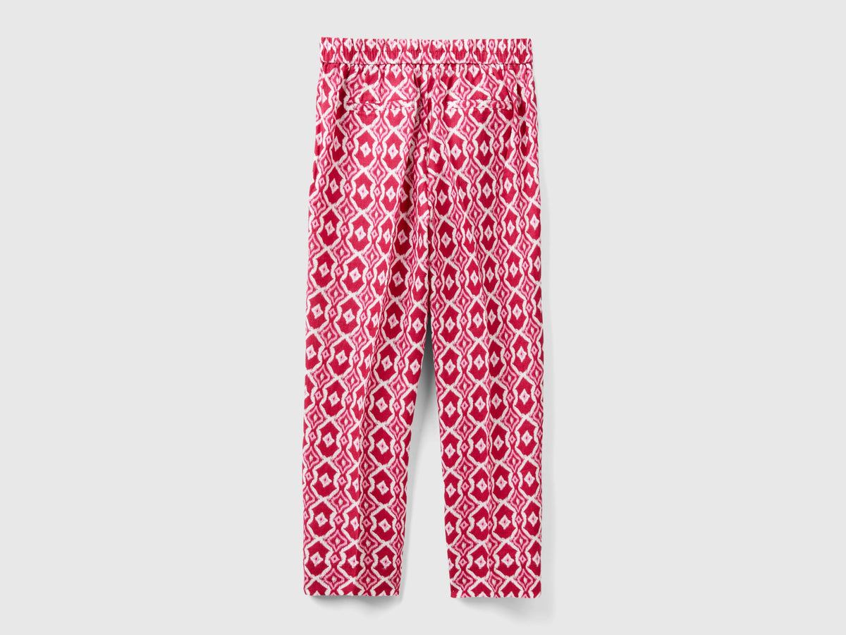 Pantaloni in lino stampato