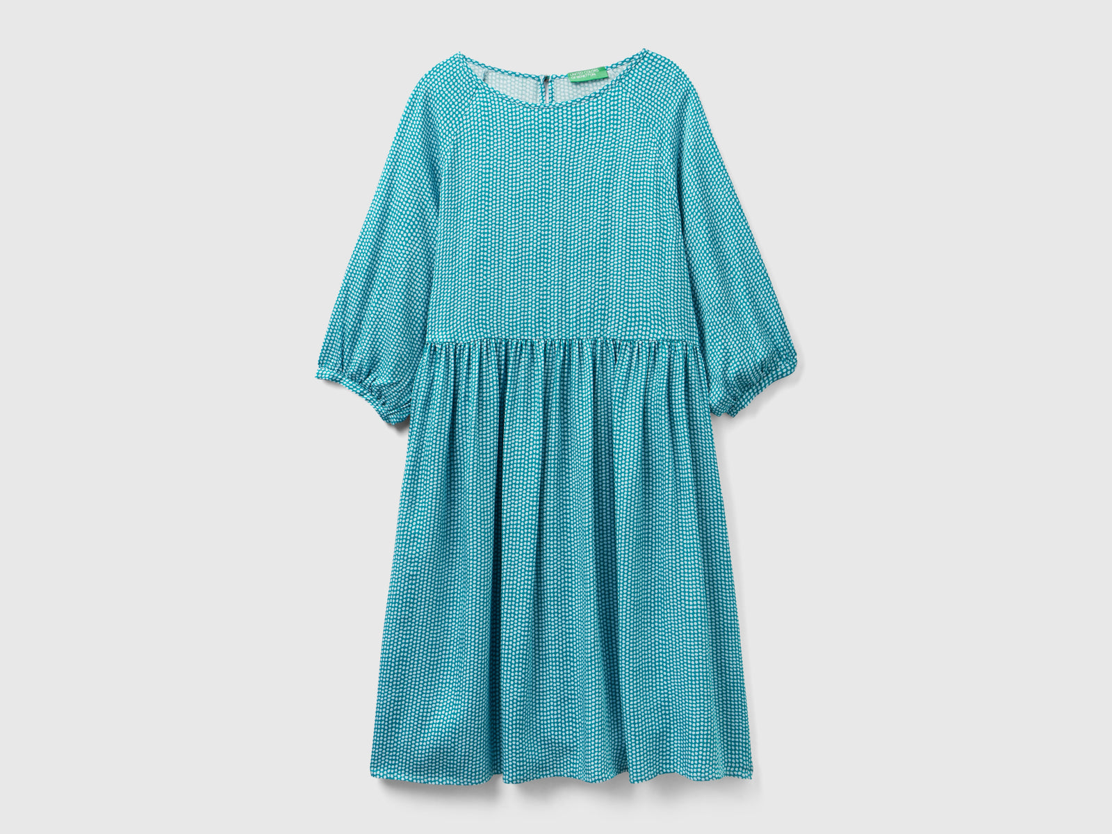 Vestito corto fantasia da donna blu | Benetton Outlet