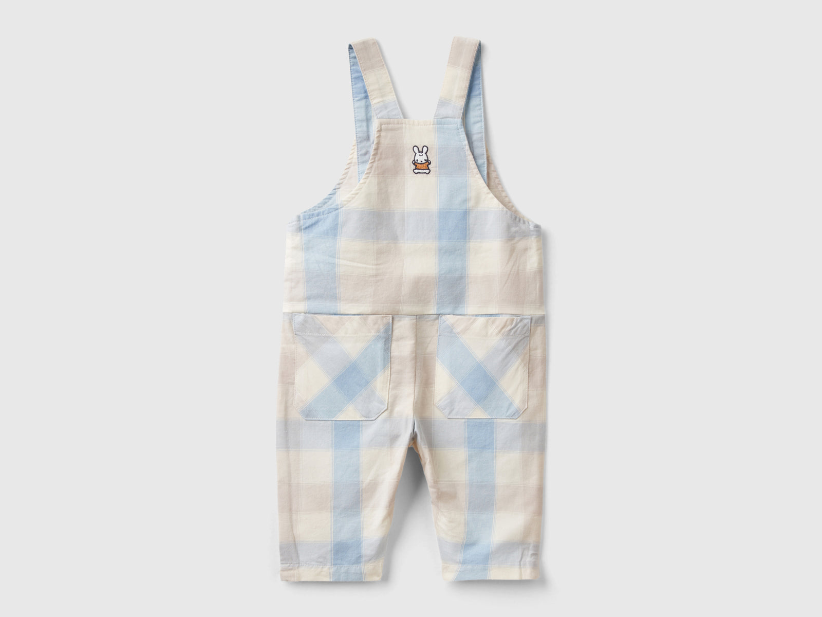 Salopette a quadri in cotone stretch da neonato multi-color 2 | Benetton Outlet