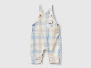 Salopette a quadri in cotone stretch