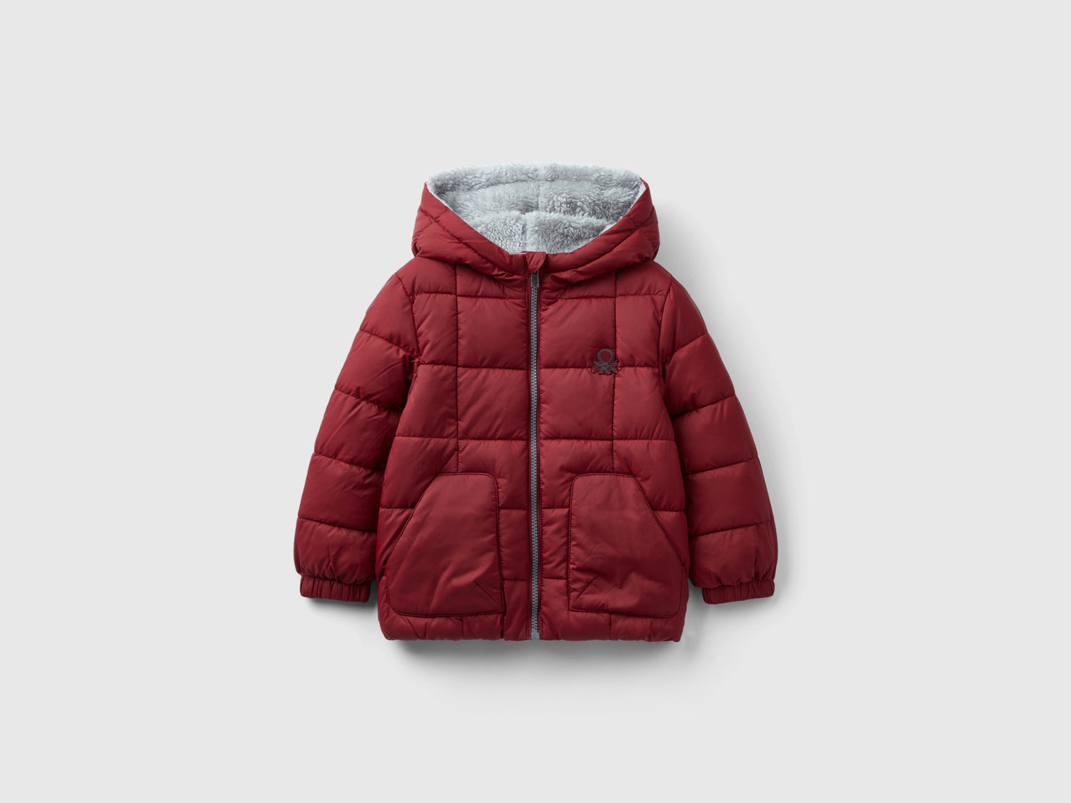 Giubbotto con interno orsetto da bimbo rosso | Benetton Outlet