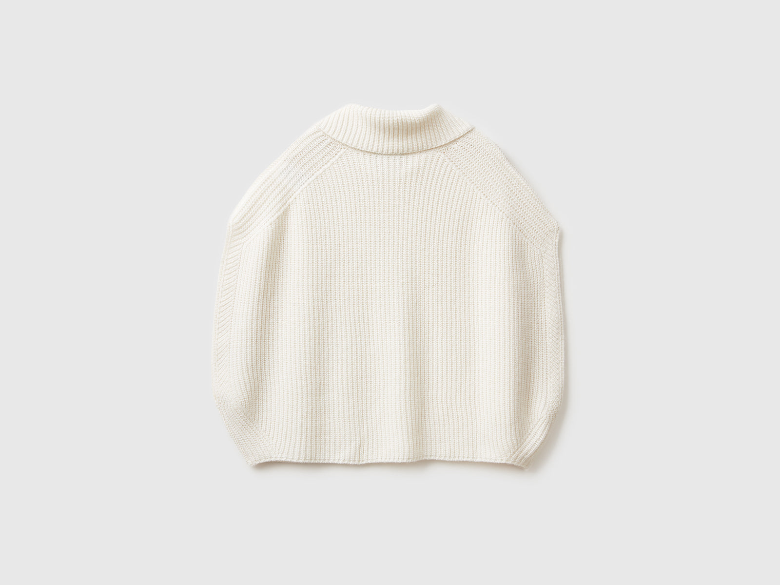 Mantella con collo alto da donna bianco panna 2 | Benetton Outlet