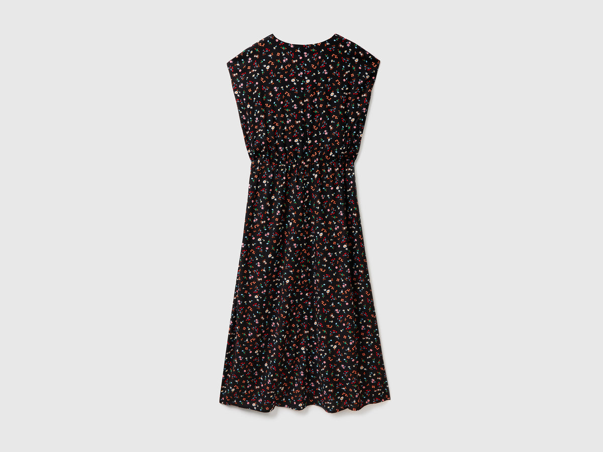 Vestito lungo copricostume smanicato con fantasia animalier