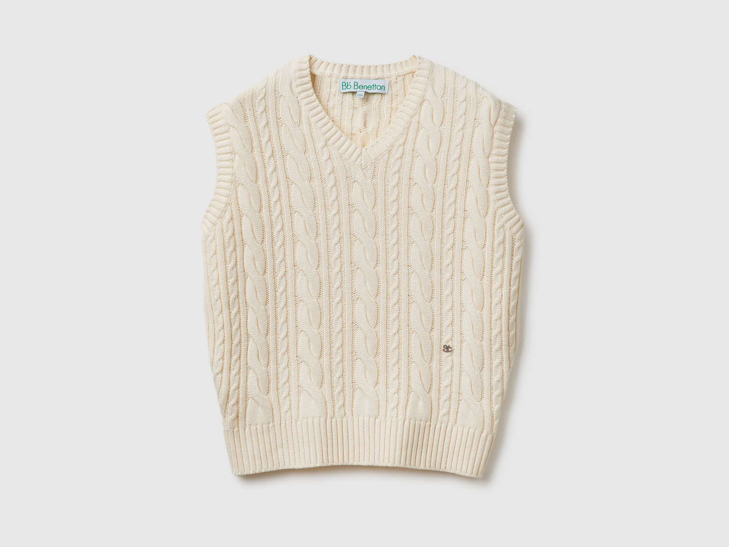 Gilet con trecce da donna bianco panna | Benetton Outlet