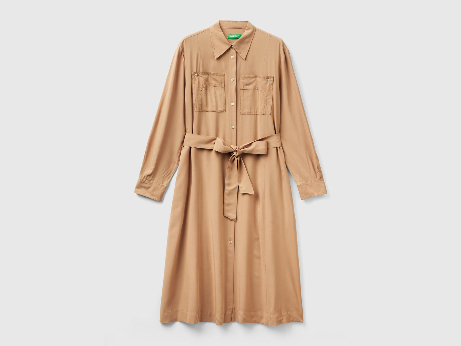 Chemisier in viscosa da donna cammello | Benetton Outlet