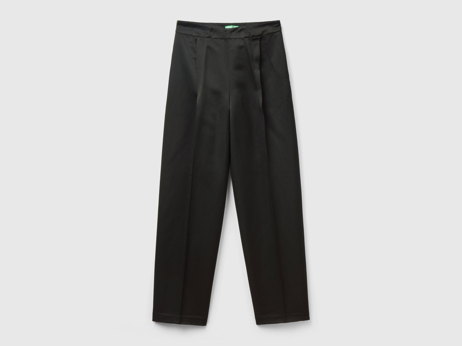 Pantaloni effetto satin da donna nero | Benetton Outlet