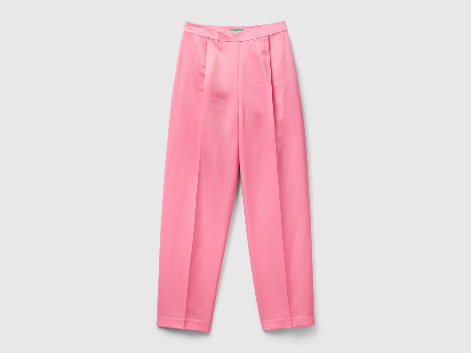 Pantaloni effetto satin da donna rosa | Benetton Outlet