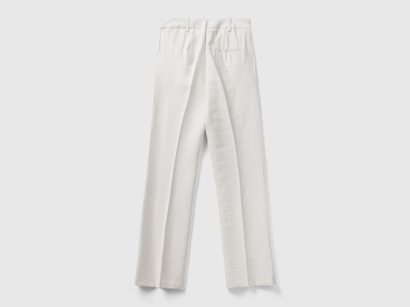 Pantaloni gamba dritta con piega da donna bianco panna 2 | Benetton Outlet